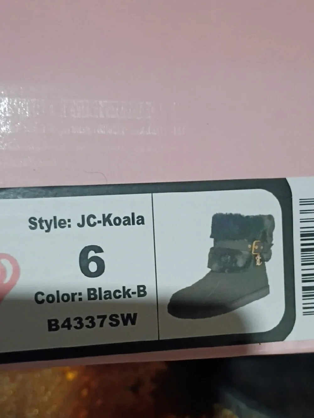Juicy Couture Black Faux Fur Ankle Boots with Buckle Charm